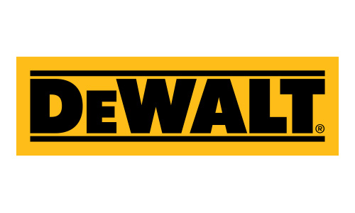 The image shows the DeWalt logo with bold, black capital letters on a yellow rectangular background, outlined by a black border—an iconic symbol trusted in Industrial Tool Repair.